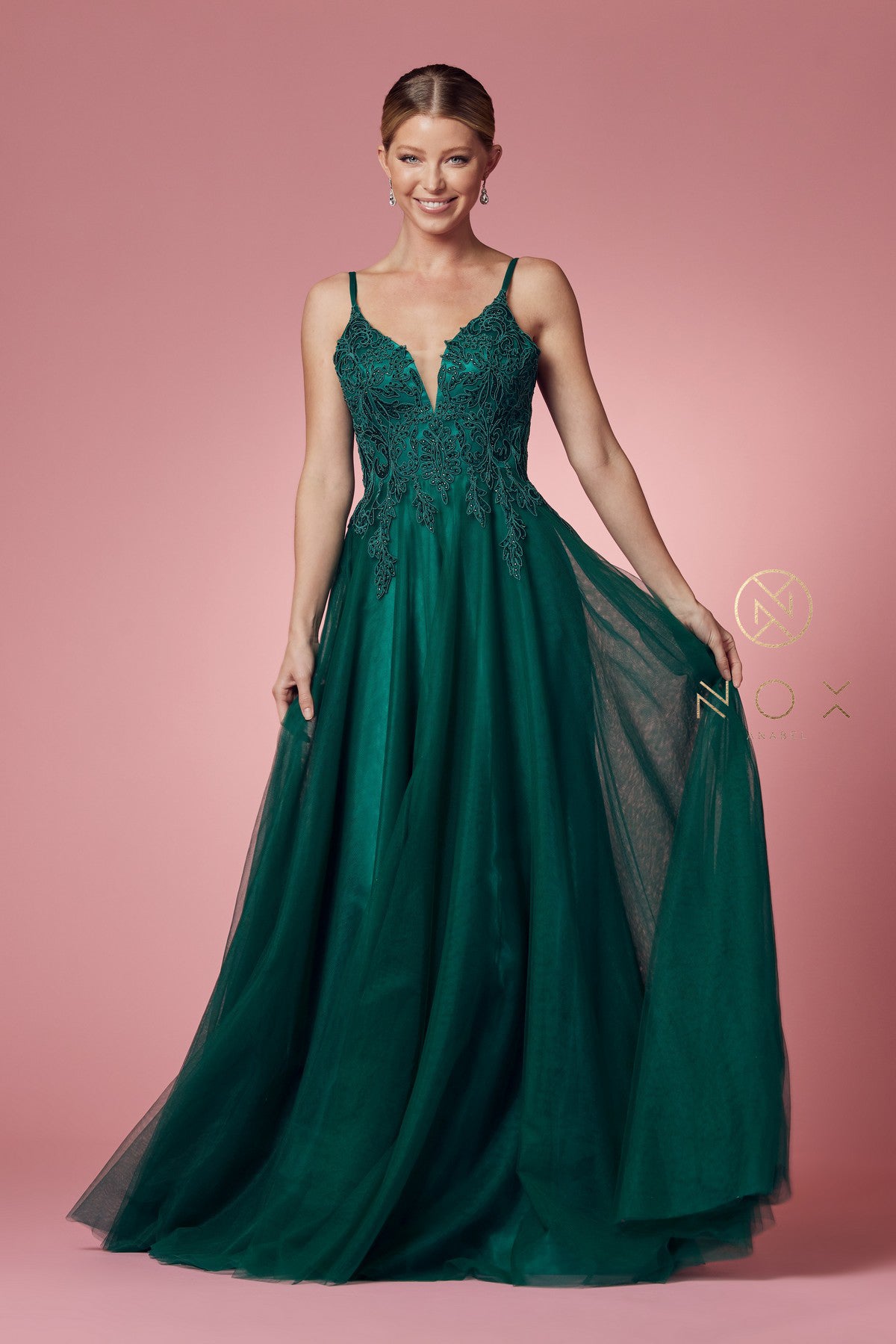 Embroidered Long Prom & Bridesmaid Dress-smcdress