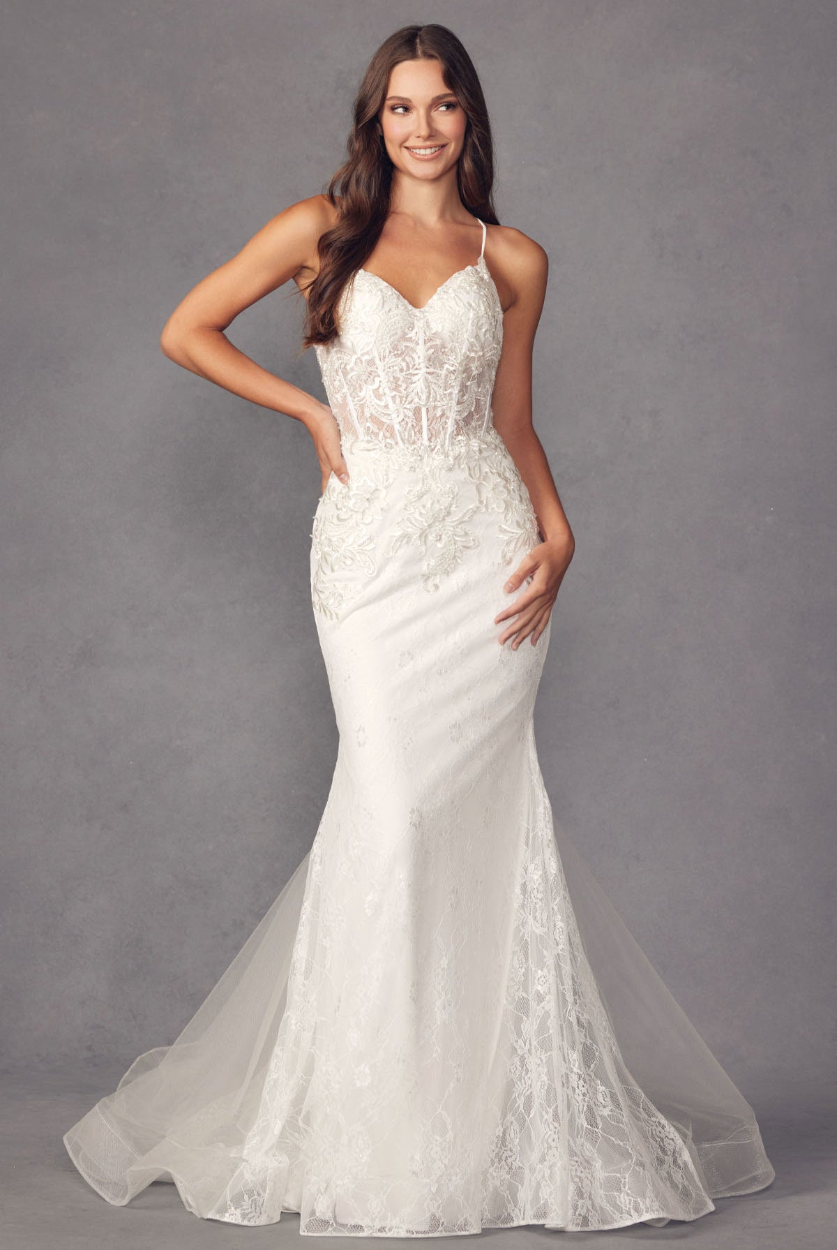Embellished lace Mermaid wedding Dress-smcdress