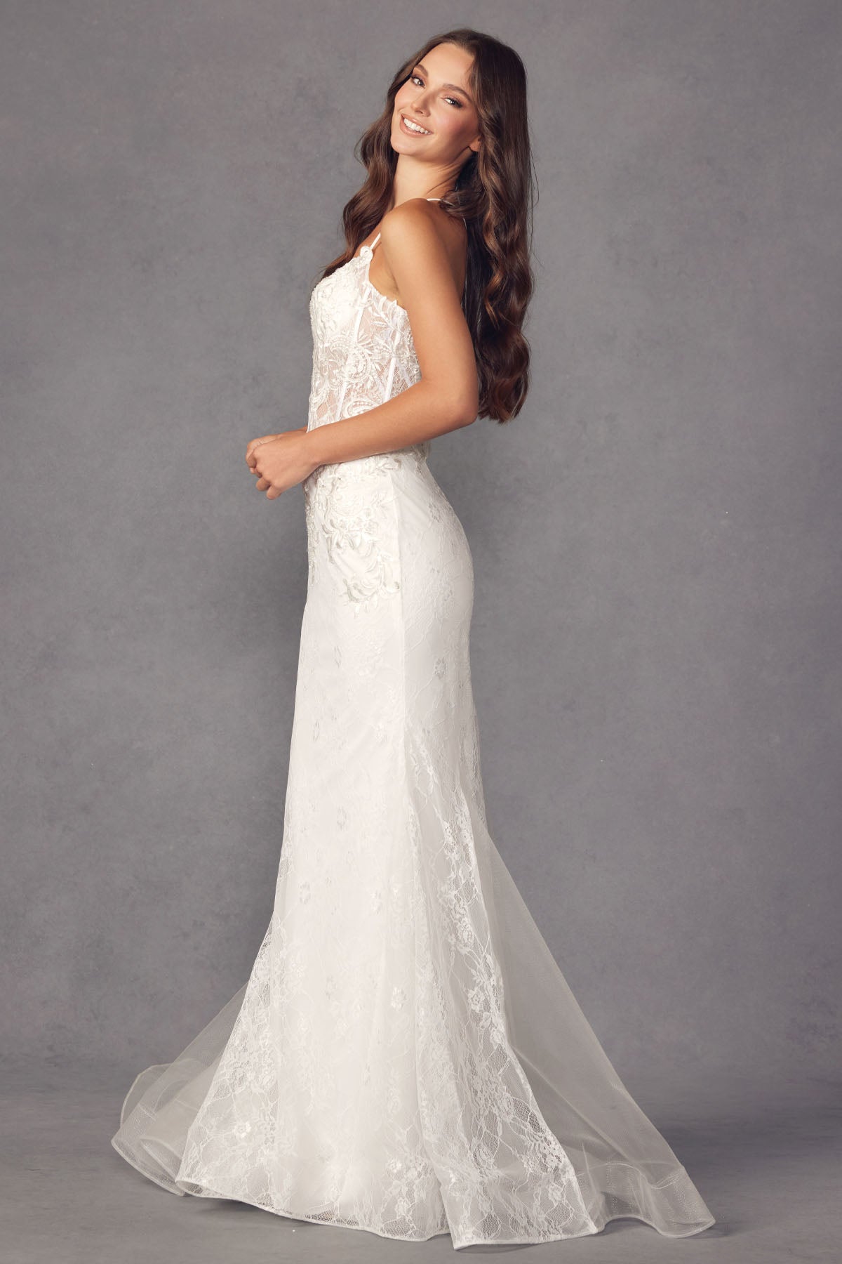 Embellished lace Mermaid wedding Dress-smcdress