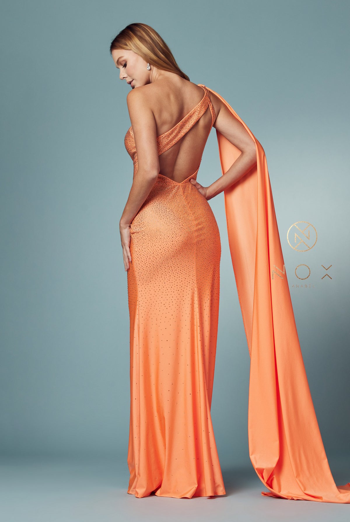 High-slit Embellished Jewel Long Dress-smcdress