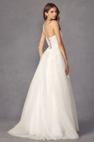 Floral applique tulle prom ball gown-smcdress