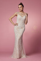 Embroidered Lace Mermaid Prom & MOB Dress-smcdress