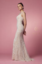 Embroidered Lace Mermaid Prom & MOB Dress-smcdress