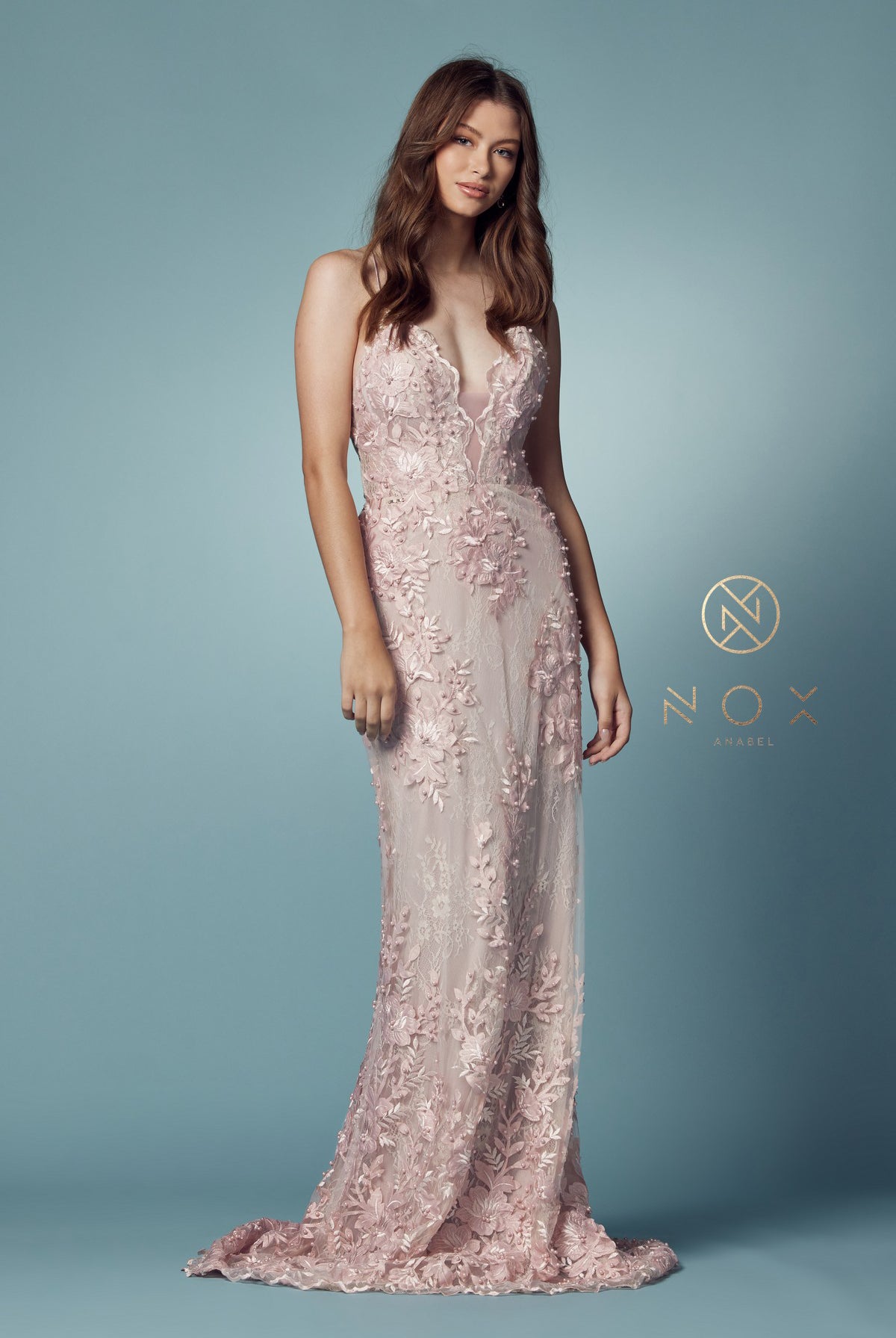 Blush light blue long prom dress alternative