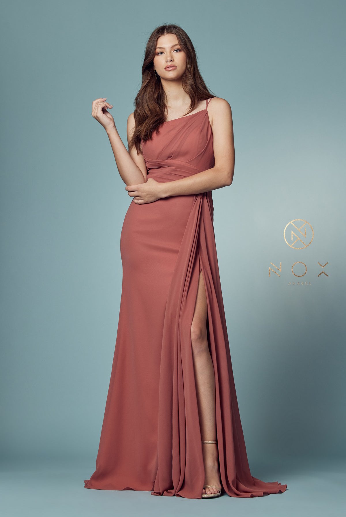 High Slit One Shoulder Dress-smcdress