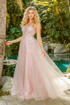 Floral Beads Bodice Long Prom & Bridesmaid Dress-smcdress