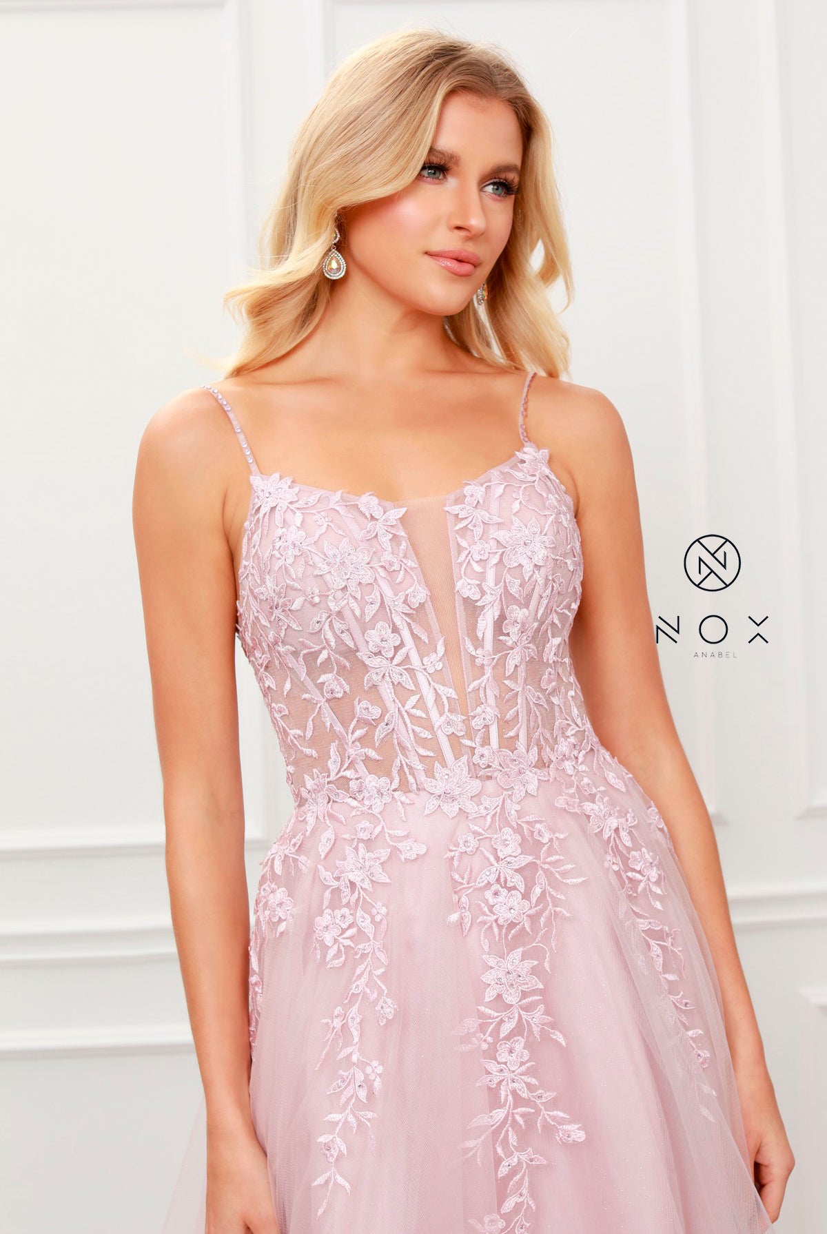 Floral Beads Bodice Long Prom & Bridesmaid Dress-smcdress