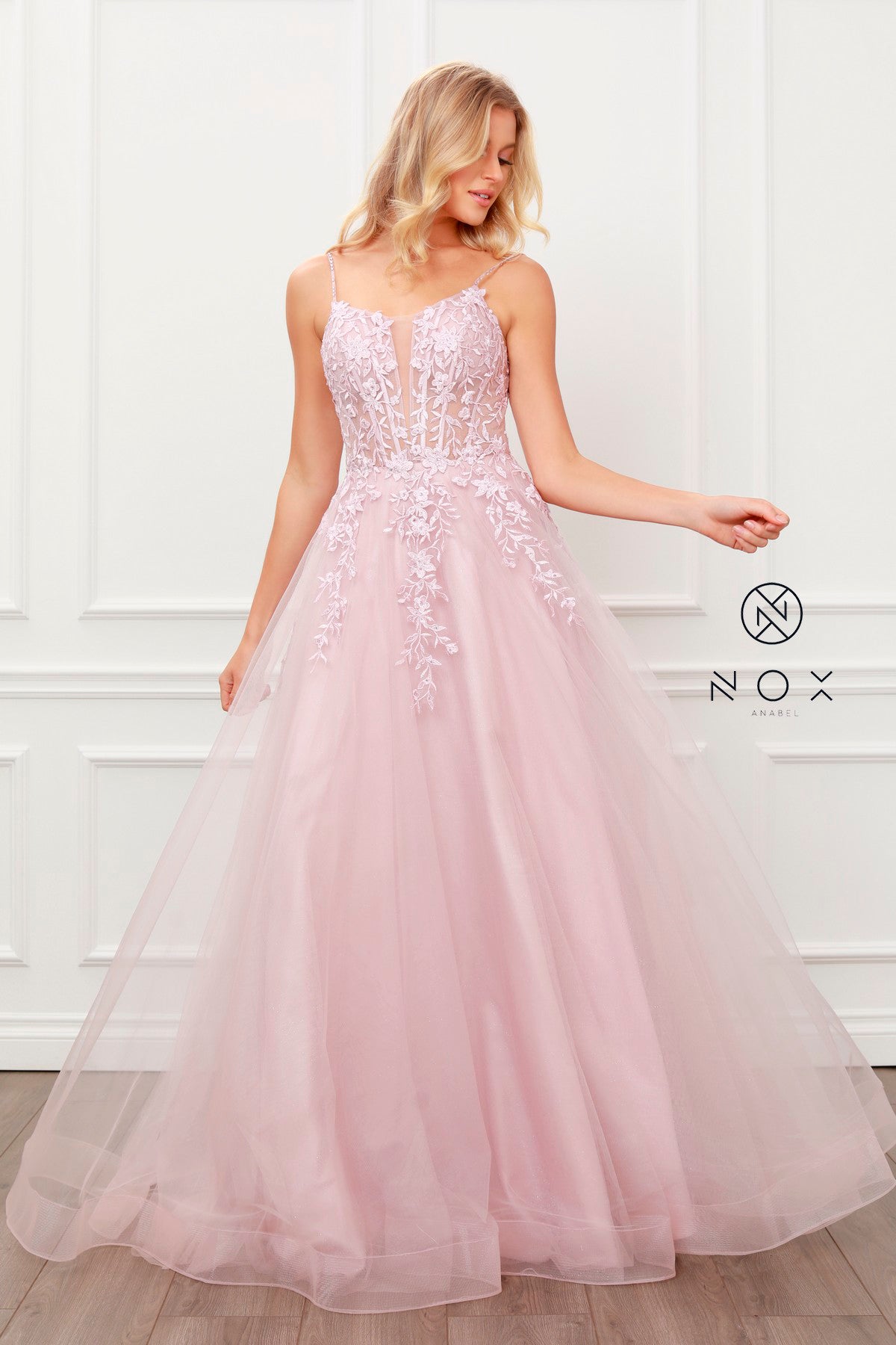 Floral Beads Bodice Long Prom & Bridesmaid Dress-smcdress