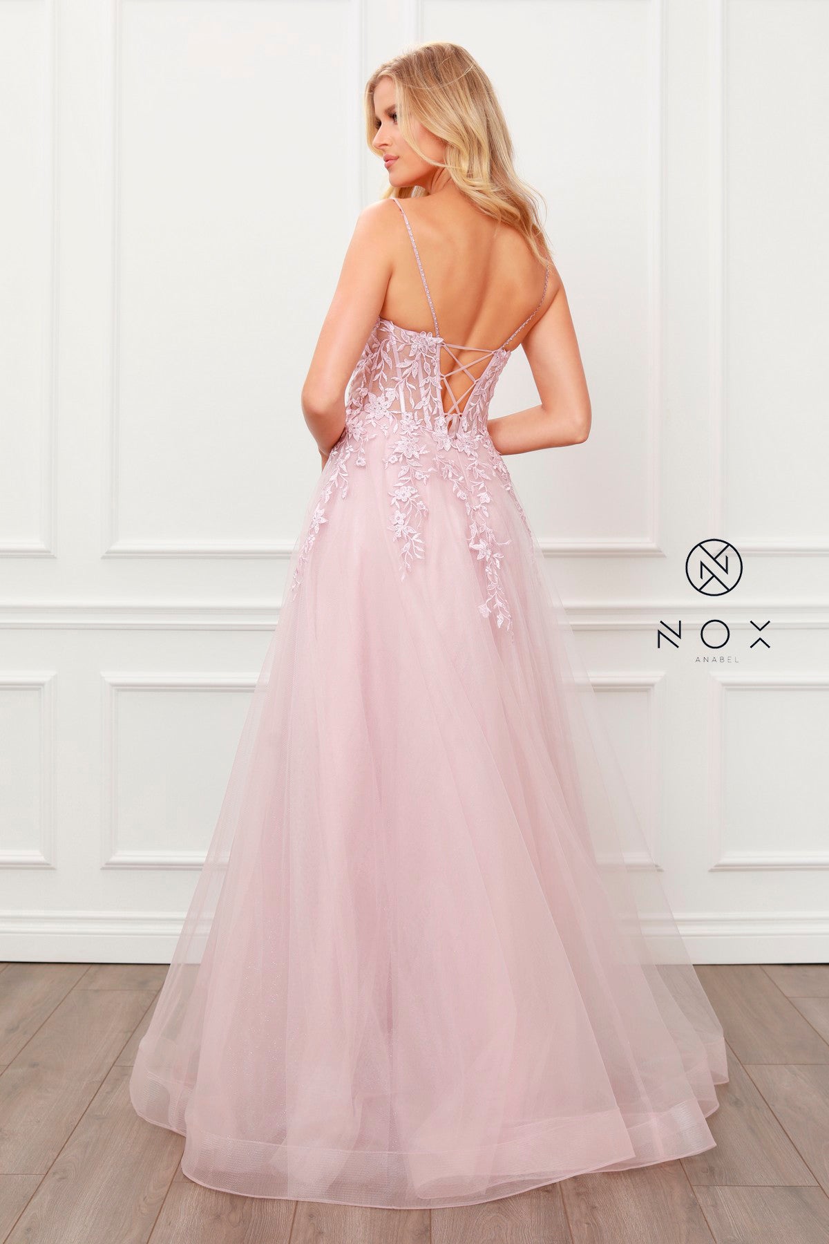Floral Beads Bodice Long Prom & Bridesmaid Dress-smcdress