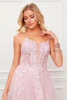 Floral Beads Bodice Long Prom & Bridesmaid Dress-smcdress