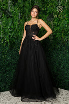 Floral Beads Bodice Long Prom & Bridesmaid Dress-smcdress