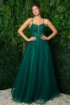 Floral Beads Bodice Long Prom & Bridesmaid Dress-smcdress