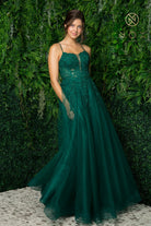 Floral Beads Bodice Long Prom & Bridesmaid Dress-smcdress
