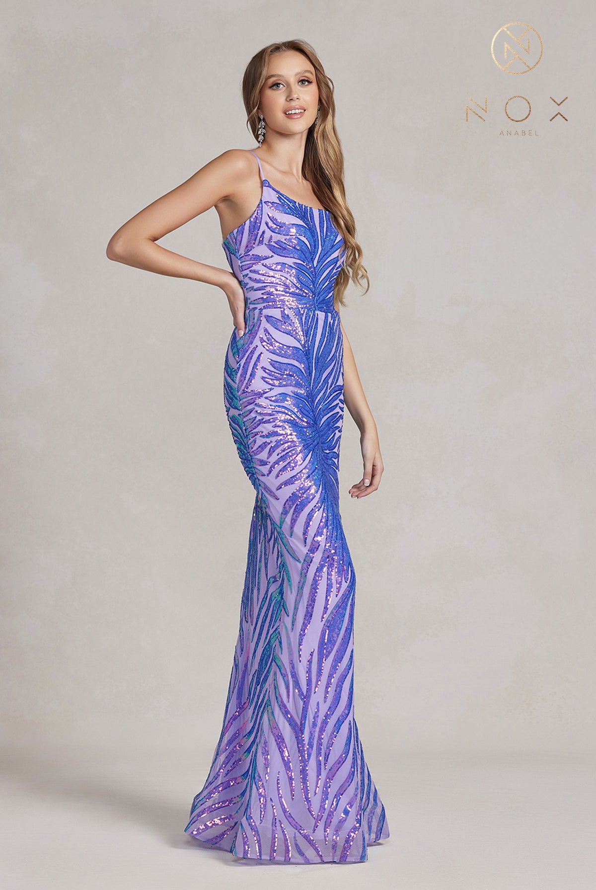 Sequin Mermaid Gown, One-Shoulder-smcdress