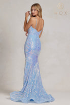 Sequin Embroidered Sweetheart Open-Back Mermaid Dress-smcdress