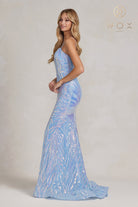 Sequin Embroidered Sweetheart Open-Back Mermaid Dress-smcdress