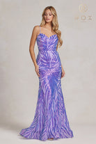 Sequin Embroidered Sweetheart Open-Back Mermaid Dress-smcdress