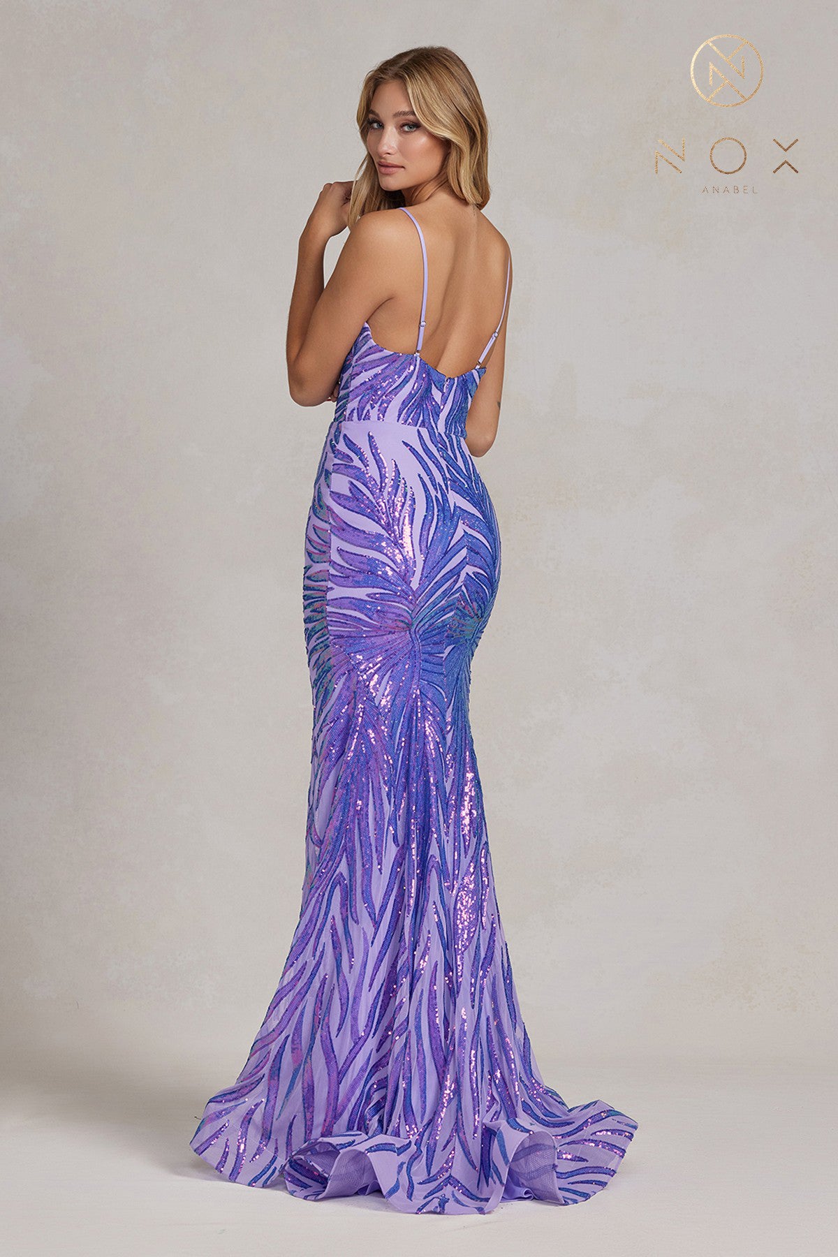 Sequin Embroidered Sweetheart Open-Back Mermaid Dress-smcdress