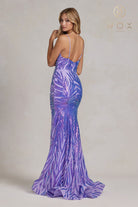 Sequin Embroidered Sweetheart Open-Back Mermaid Dress-smcdress