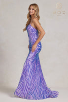 Sequin Embroidered Sweetheart Open-Back Mermaid Dress-smcdress