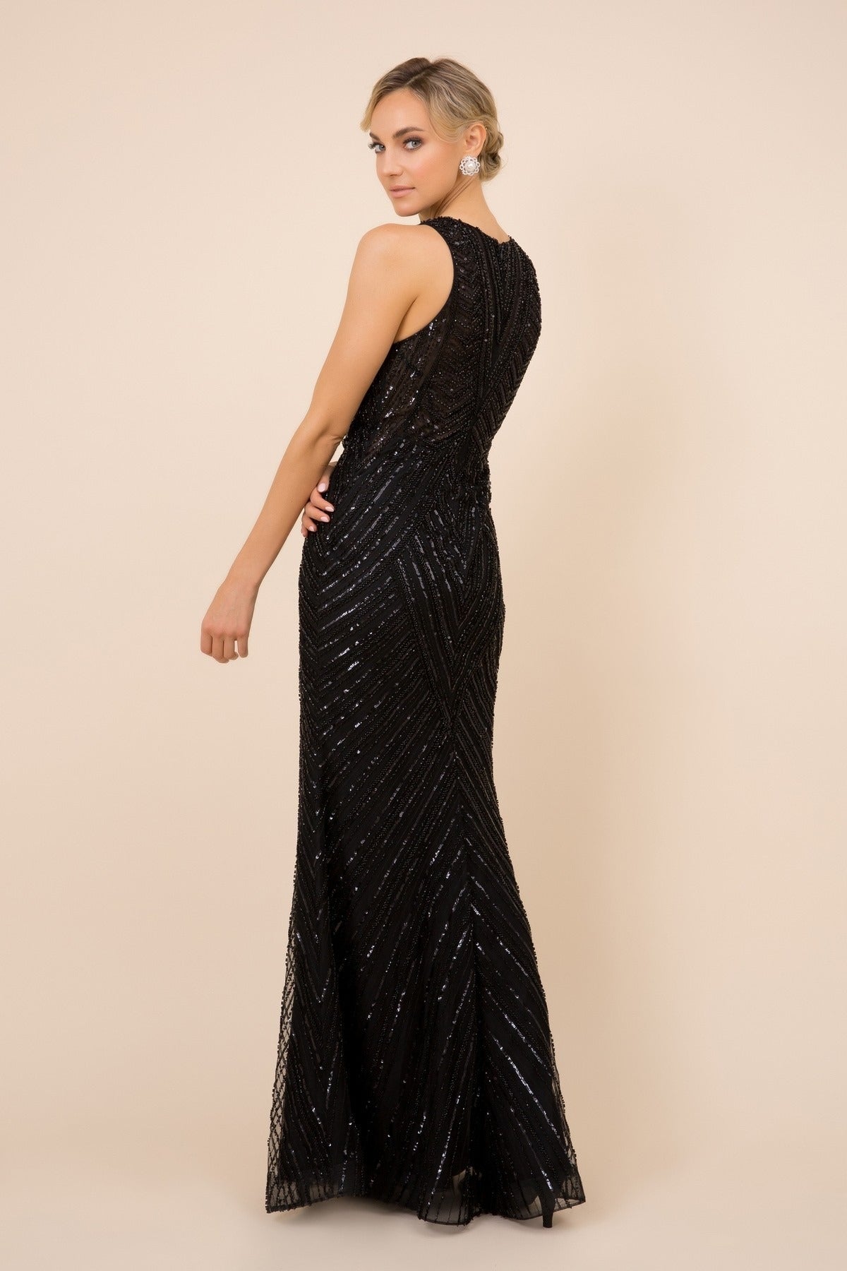 Sequin High Neck Mermaid Dress-smcdress