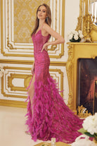 Feather skirt dress-smcdress