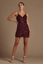 Embroidered sequin short dress for homecoming & cocktail-smcdress