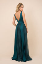 V-neck long tulle dress for evening & bridesmaids-smcdress