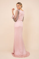Garlanded Long Sleeves Mermaid Mother of the Bride Dress-smcdress