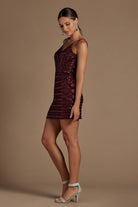Embroidered sequin short dress for homecoming & cocktail-smcdress