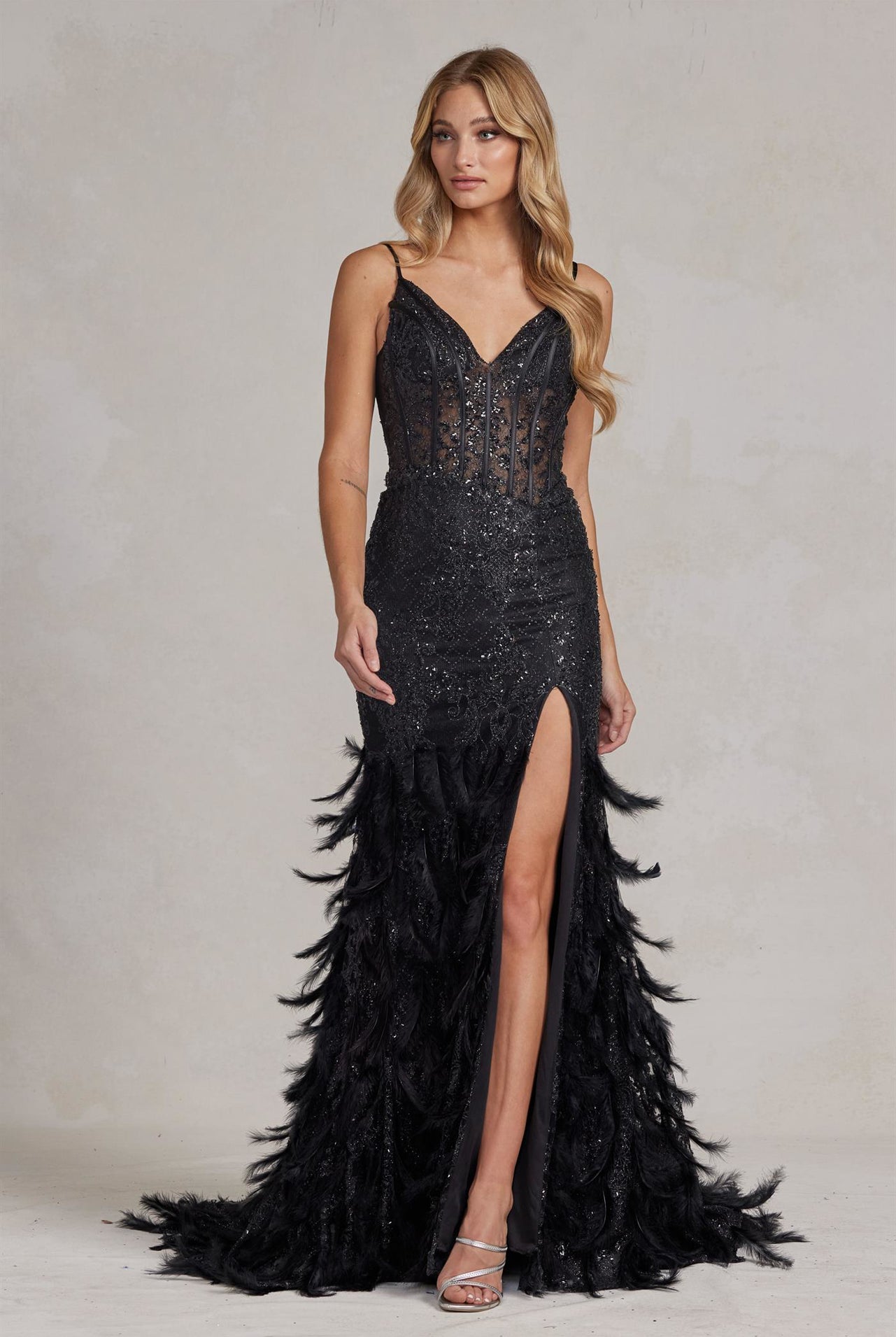 Feather skirt dress-smcdress
