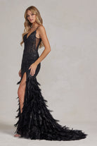 Feather skirt dress-smcdress