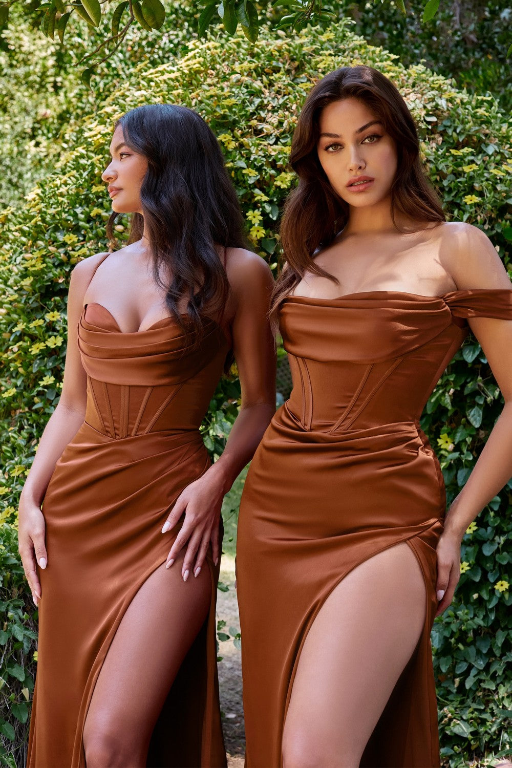 Cowl Neck Satin Gown with Corset: Luxe Prom & Bridesmaid Retro Formal Curve-smcdress