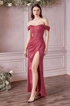 Soft Satin Retro Laced Prom Dress with Corset and Leg Slit-smcdress