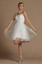 Embroidered Babydoll Corset Short Dress for Homecoming & Cocktail-smcdress