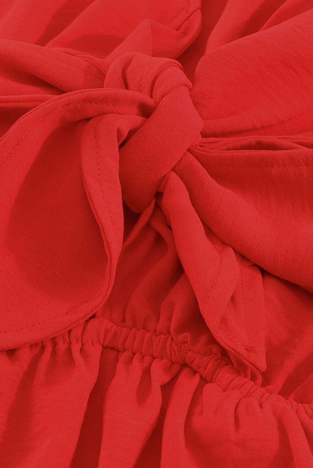 Tied Flounce Sleeve Plunge Romper-smcdress