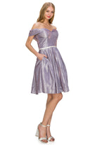 Off the shoulder short gown-smcdress