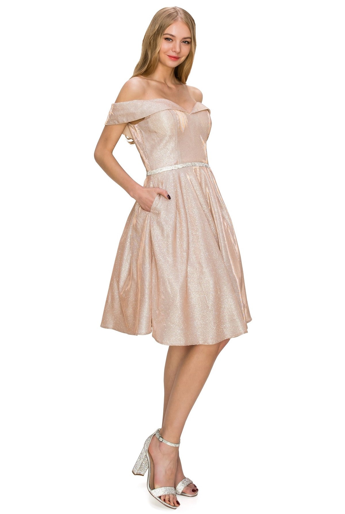 Off the shoulder short gown-smcdress