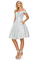 Off the shoulder short gown-smcdress