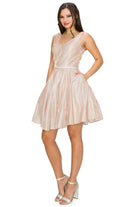 Beaded belt cocktail dress-smcdress