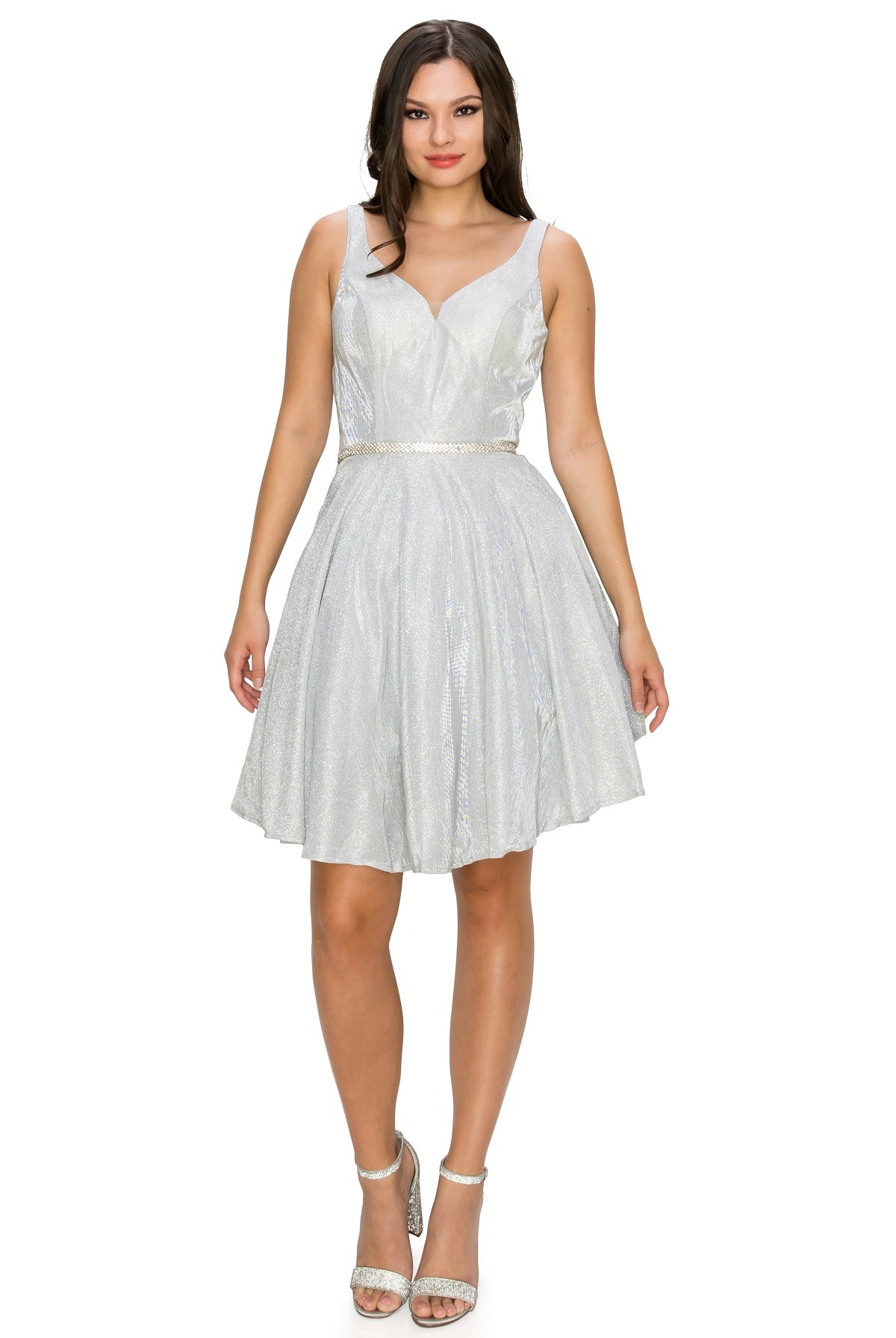 Beaded belt cocktail dress-smcdress