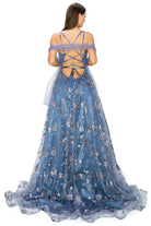 Dazzling Junior open back spaghetti glitter dress-smcdress