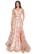 Dusty blue open back glitter dress