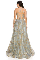 Dazzling Junior open back spaghetti glitter dress-smcdress