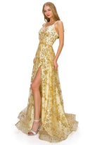 Champagne open back glitter dress