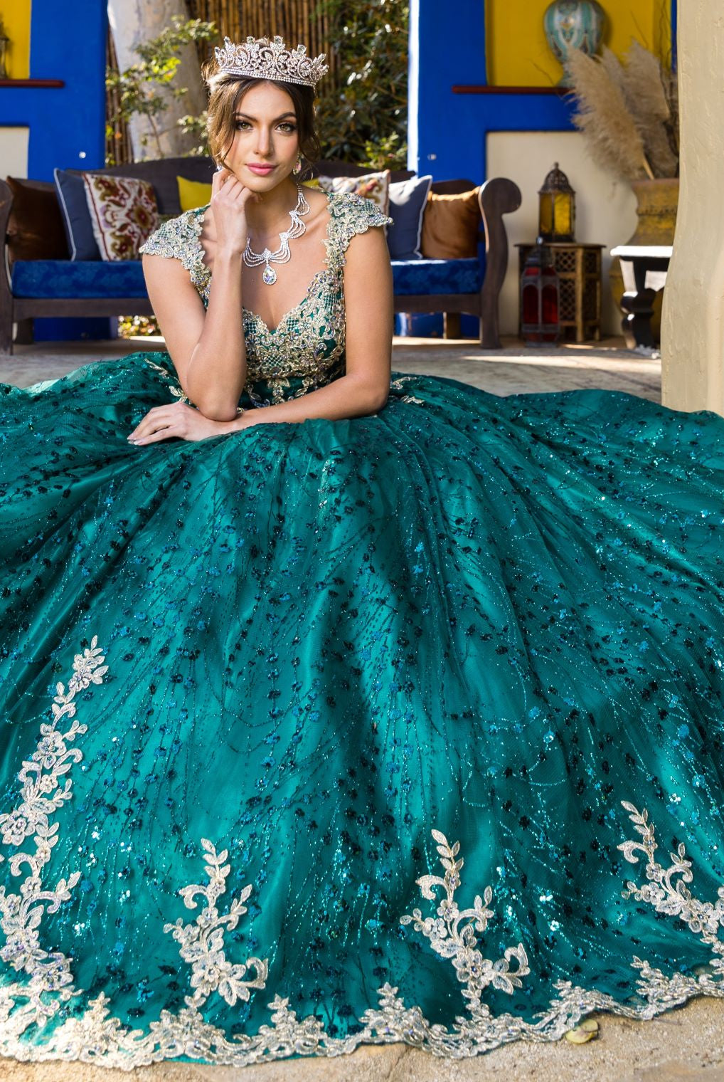 Hunter green quinceanera dress alternative
