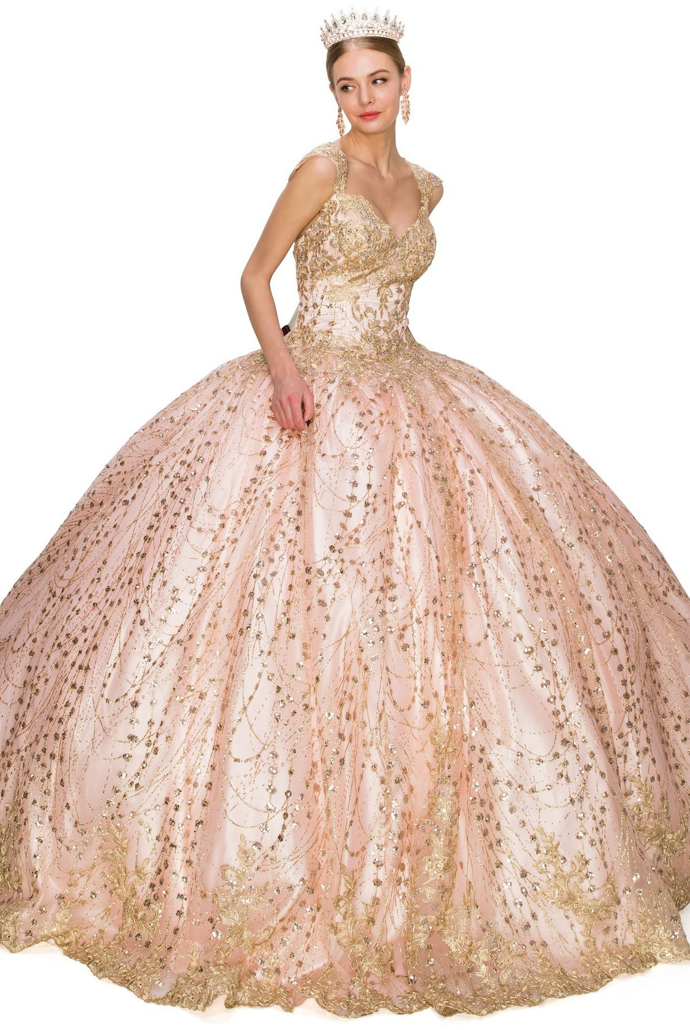 Rose gold quinceanera dress