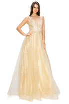 Elegant illusion tulle long dress-smcdress