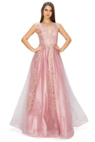 Elegant illusion tulle long dress-smcdress
