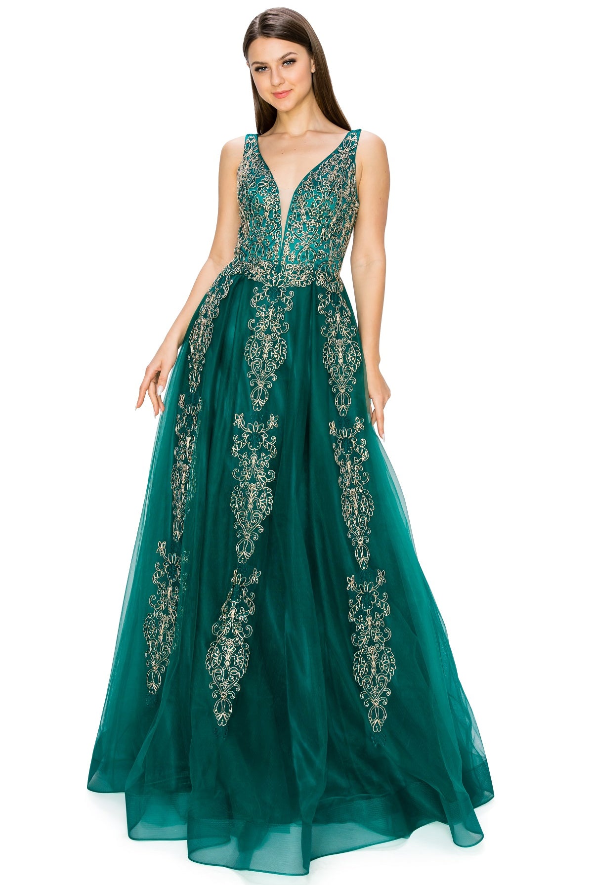 Elegant illusion tulle long dress-smcdress
